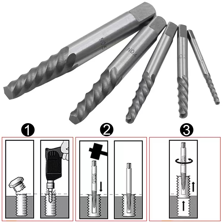 DMtool Factory Supply Conjunto de extratores de parafusos quebrados de alta eficiência