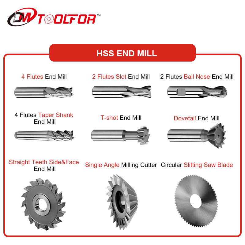 DM Manufacture Outlet End Mill 6mm Broca e End Mill Sharpener Hss End Mills